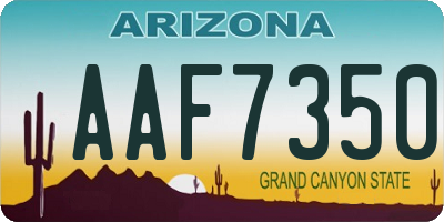 AZ license plate AAF7350