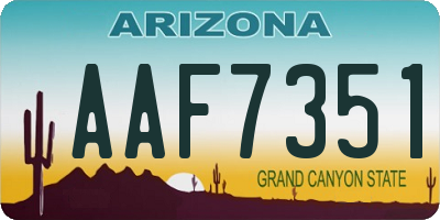 AZ license plate AAF7351