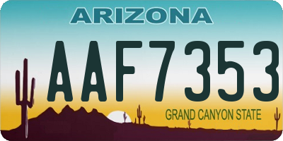 AZ license plate AAF7353
