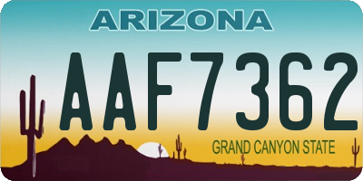 AZ license plate AAF7362