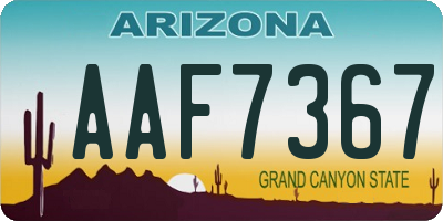 AZ license plate AAF7367