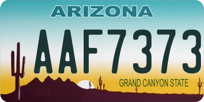 AZ license plate AAF7373