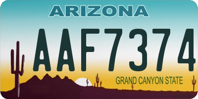 AZ license plate AAF7374