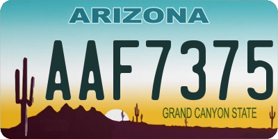AZ license plate AAF7375
