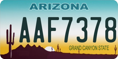 AZ license plate AAF7378