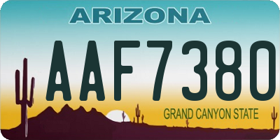 AZ license plate AAF7380