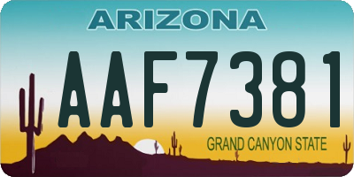 AZ license plate AAF7381