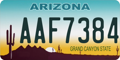 AZ license plate AAF7384