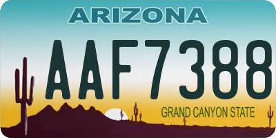 AZ license plate AAF7388