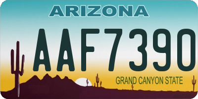 AZ license plate AAF7390