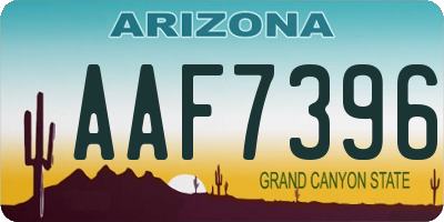 AZ license plate AAF7396