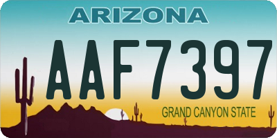 AZ license plate AAF7397