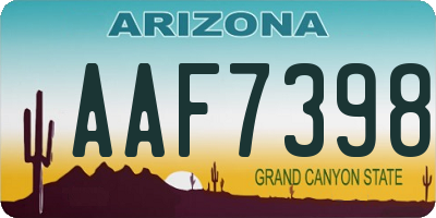 AZ license plate AAF7398