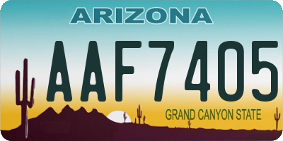 AZ license plate AAF7405