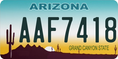 AZ license plate AAF7418