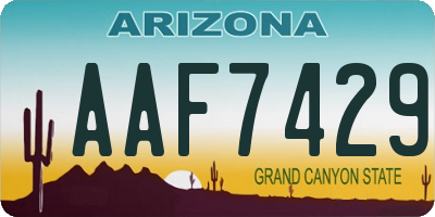 AZ license plate AAF7429