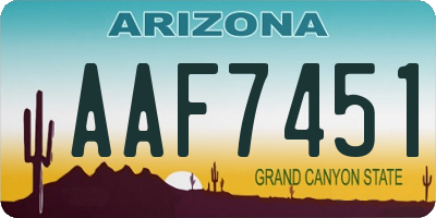 AZ license plate AAF7451