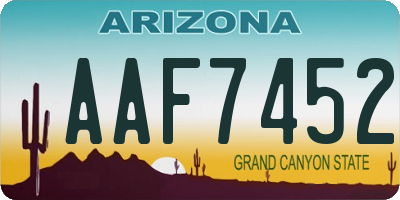 AZ license plate AAF7452