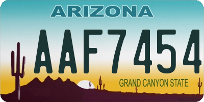 AZ license plate AAF7454