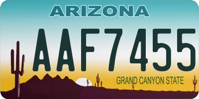 AZ license plate AAF7455