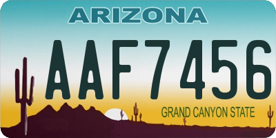 AZ license plate AAF7456