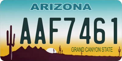 AZ license plate AAF7461