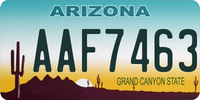 AZ license plate AAF7463