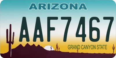 AZ license plate AAF7467