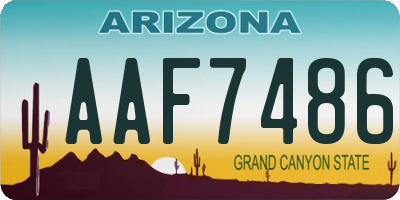 AZ license plate AAF7486