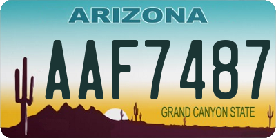AZ license plate AAF7487