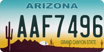 AZ license plate AAF7496