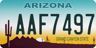 AZ license plate AAF7497