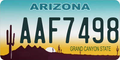 AZ license plate AAF7498