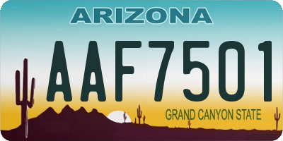 AZ license plate AAF7501