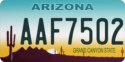 AZ license plate AAF7502