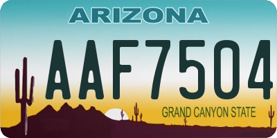 AZ license plate AAF7504