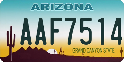 AZ license plate AAF7514