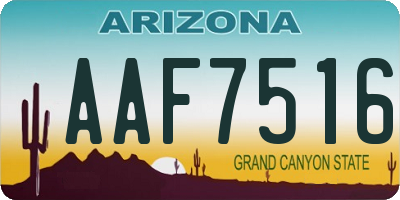 AZ license plate AAF7516