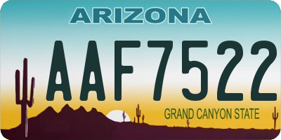 AZ license plate AAF7522