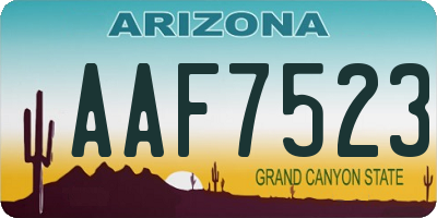AZ license plate AAF7523