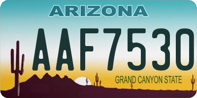 AZ license plate AAF7530
