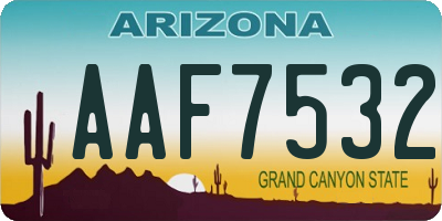 AZ license plate AAF7532