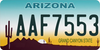 AZ license plate AAF7553