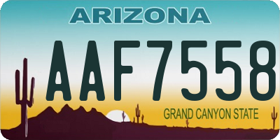 AZ license plate AAF7558