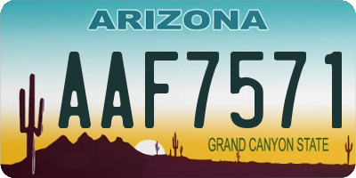 AZ license plate AAF7571