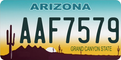 AZ license plate AAF7579