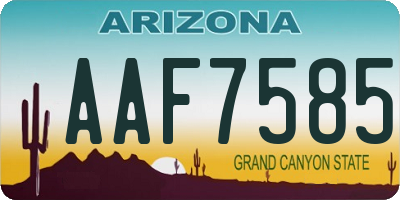AZ license plate AAF7585