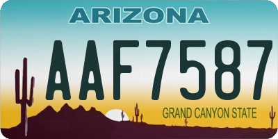 AZ license plate AAF7587