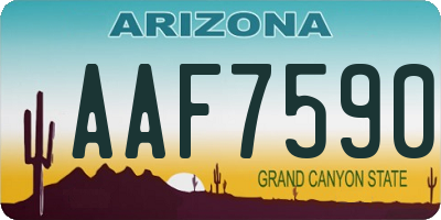AZ license plate AAF7590