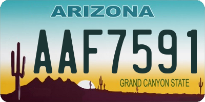 AZ license plate AAF7591